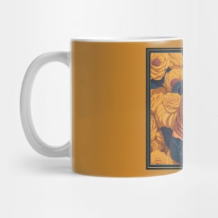 Dogs, sharpei dog and flowers, dog, style vector (Yellow version #3 sharpei) Mug